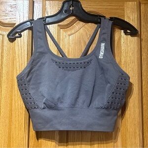 Gymshark Dark Gray Women’s Sports Bra Workout Top Size Large EUC